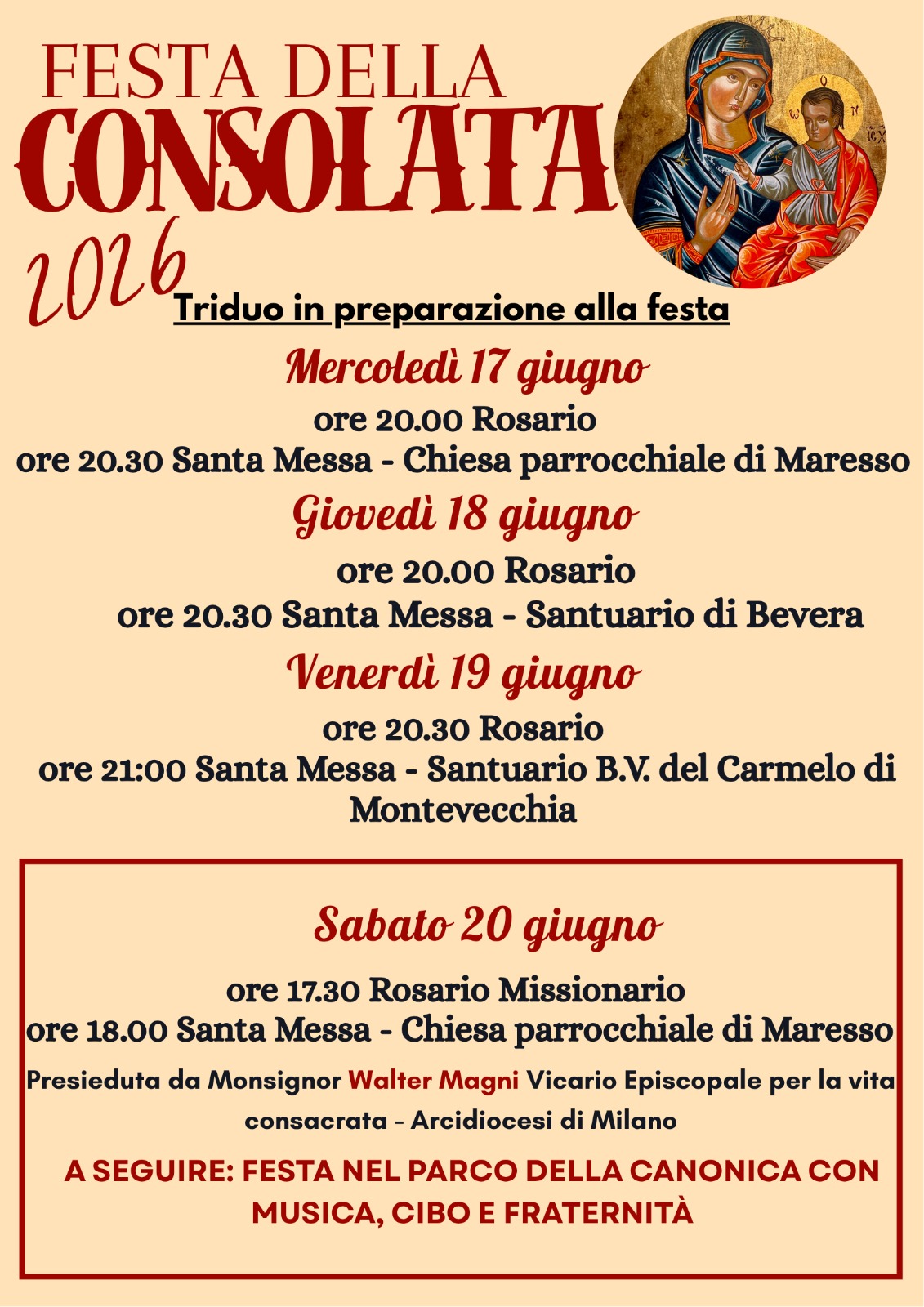 Festa della Consolata 2026 Festa della Consolata 2026