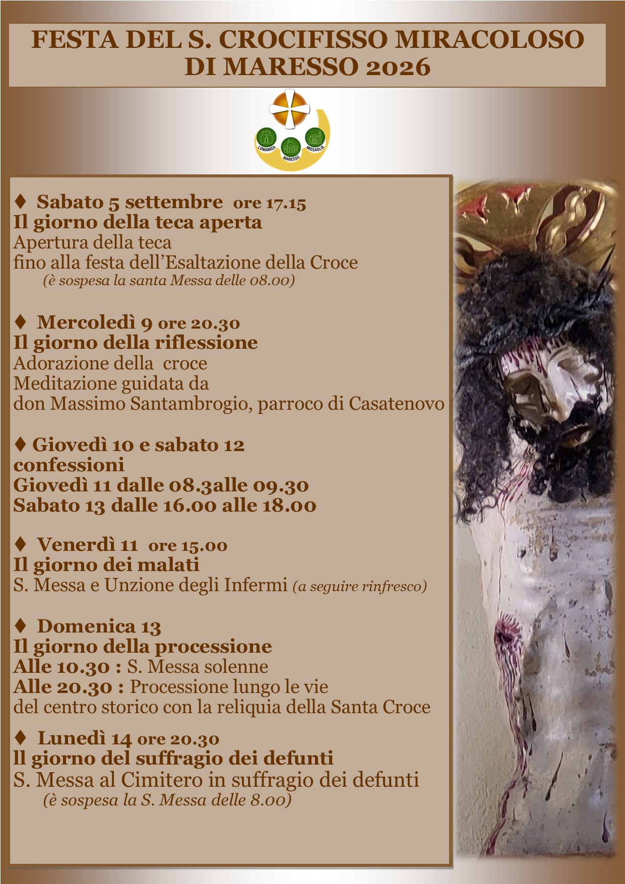 FESTA DEL S. CROCIFISSO MIRACOLOSO DI MARESSO 2026 FESTA DEL S. CROCIFISSO MIRACOLOSO DI MARESSO 2026